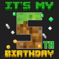 Birthday Boy It'S My 5th Birthday Gamer Pixel Number Hat thumb 2