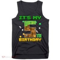 Birthday Boy It'S My 5th Birthday Gamer Pixel Number Tank Top thumb 0