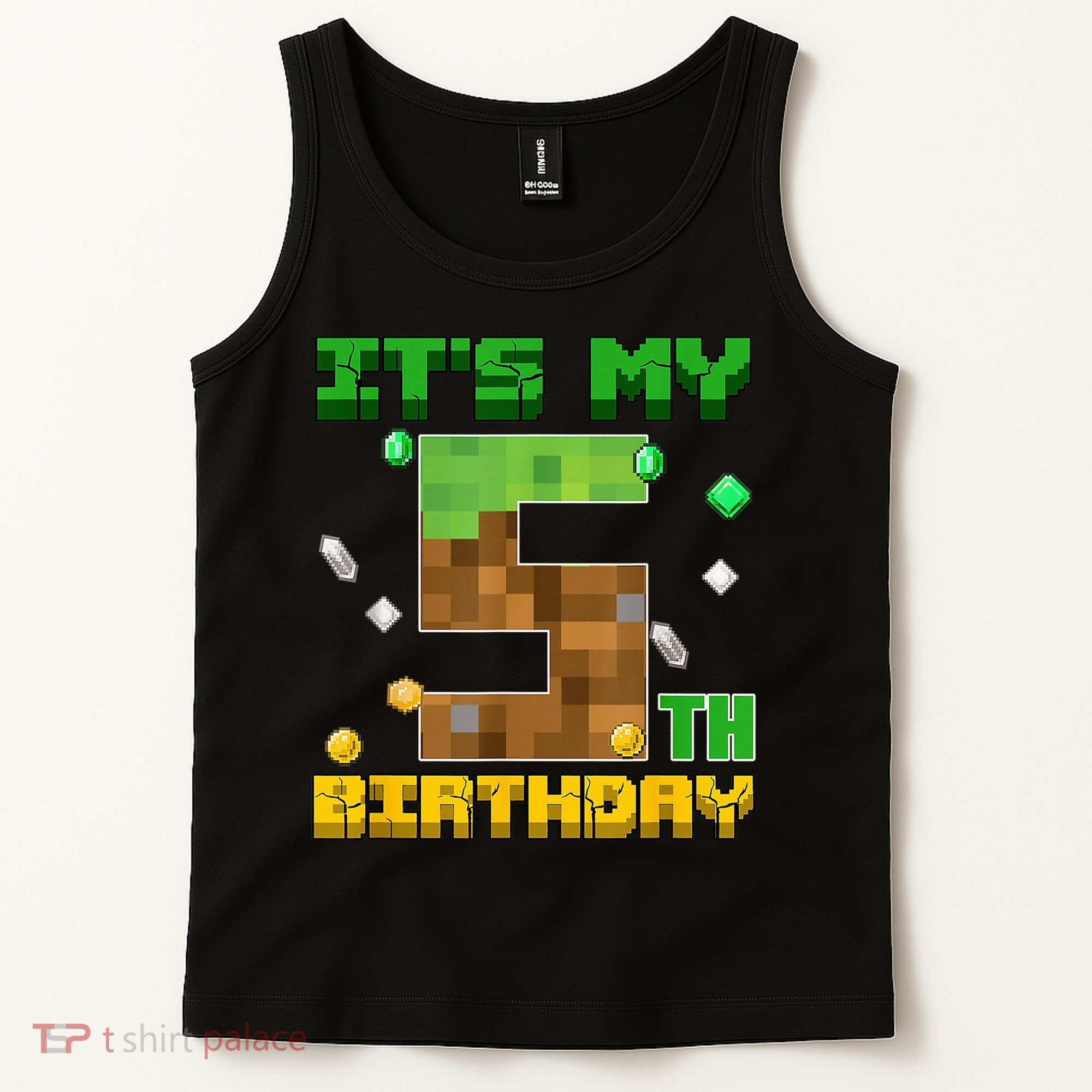 Birthday Boy It'S My 5th Birthday Gamer Pixel Number Tank Top