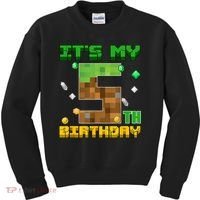Birthday Boy It'S My 5th Birthday Gamer Pixel Number Kids Sweatshirt thumb 0