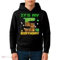 Birthday Boy It'S My 5th Birthday Gamer Pixel Number Kids Hoodie thumb 4