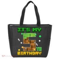 Birthday Boy It'S My 5th Birthday Gamer Pixel Number Tote Bag thumb 0