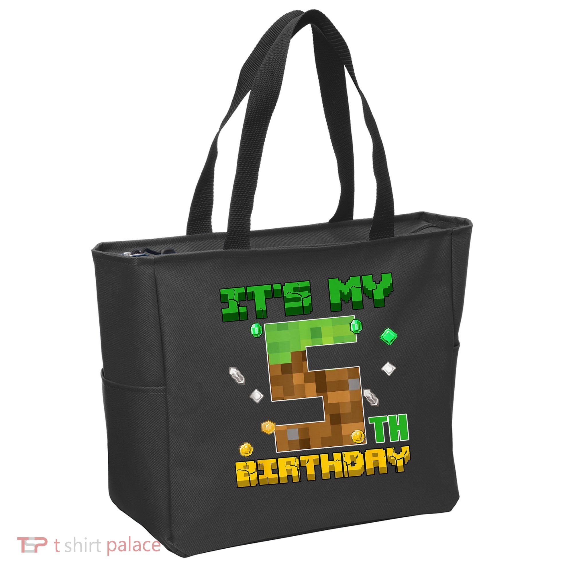 Birthday Boy It'S My 5th Birthday Gamer Pixel Number Tote Bag