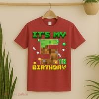 Birthday Boy It'S My 5th Birthday Gamer Pixel Number T-Shirt thumb 2