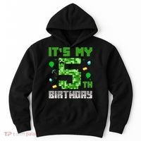Birthday Boy It'S My 5th Birthday Gamer Pixel Number Hoodie thumb 0