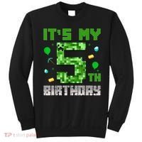 Birthday Boy It'S My 5th Birthday Gamer Pixel Number Sweatshirt thumb 0