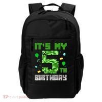 Birthday Boy It'S My 5th Birthday Gamer Pixel Number Backpack thumb 0