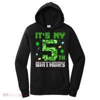 Birthday Boy It'S My 5th Birthday Gamer Pixel Number Women's Hoodie thumb 0