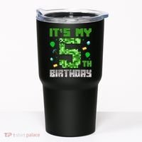Birthday Boy It'S My 5th Birthday Gamer Pixel Number Tumbler thumb 0