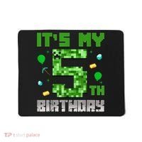 Birthday Boy It'S My 5th Birthday Gamer Pixel Number Mousepad thumb 0