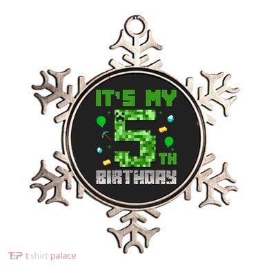 Birthday Boy It'S My 5th Birthday Gamer Pixel Number Ornament