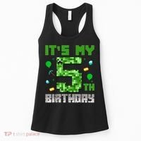 Birthday Boy It'S My 5th Birthday Gamer Pixel Number Women's Tank Top thumb 0