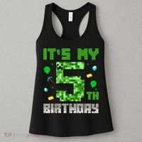 Birthday Boy It'S My 5th Birthday Gamer Pixel Number Women's Tank Top thumb 3