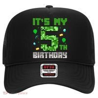 Birthday Boy It'S My 5th Birthday Gamer Pixel Number Hat thumb 0
