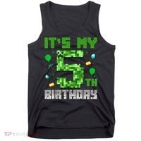 Birthday Boy It'S My 5th Birthday Gamer Pixel Number Tank Top thumb 0