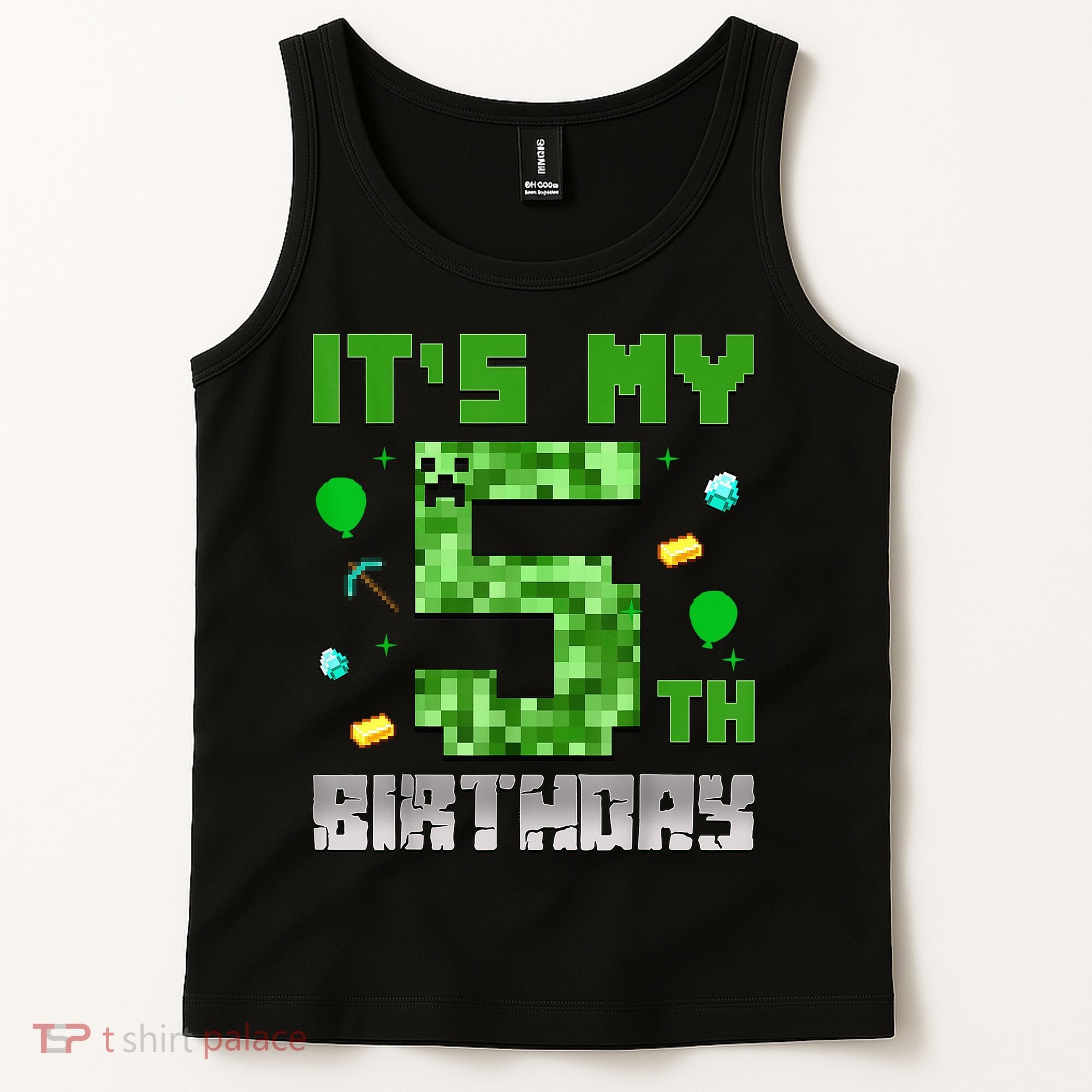 Birthday Boy It'S My 5th Birthday Gamer Pixel Number Tank Top
