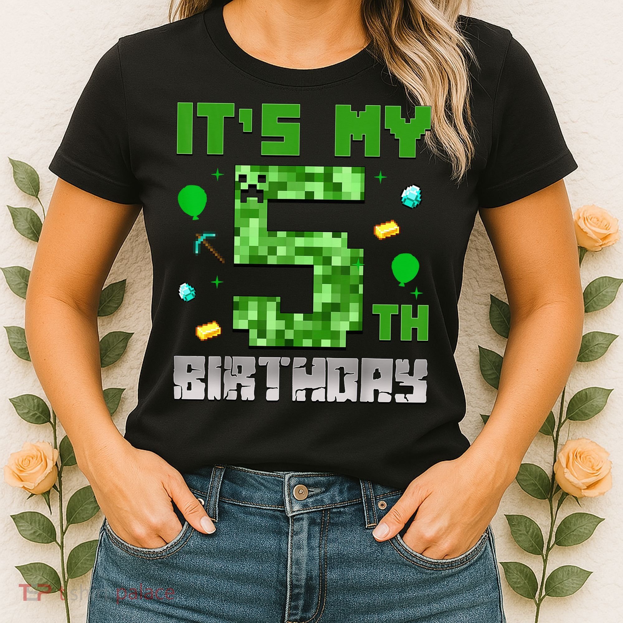 Birthday Boy It'S My 5th Birthday Gamer Pixel Number Women's T-Shirt