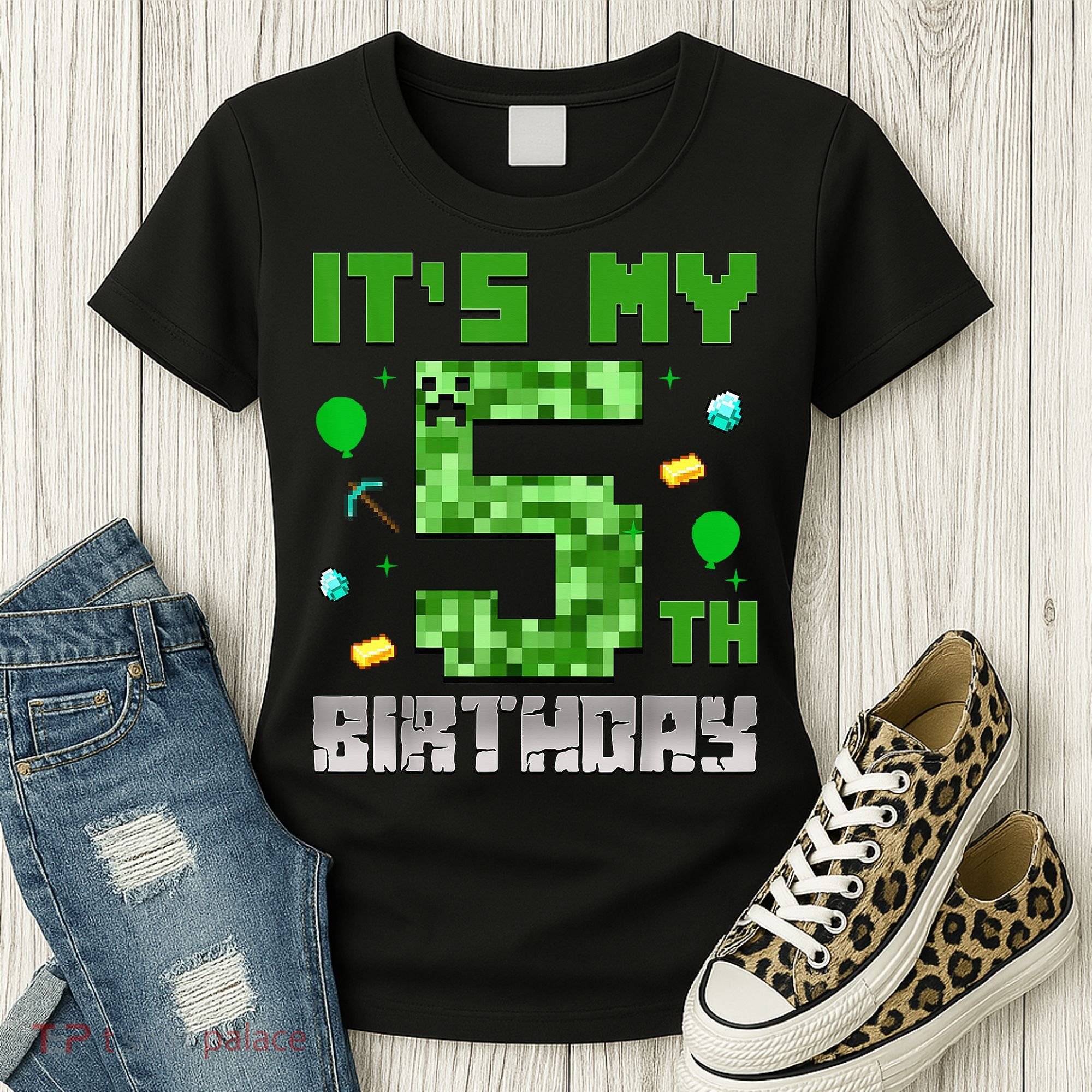 Birthday Boy It'S My 5th Birthday Gamer Pixel Number Women's T-Shirt