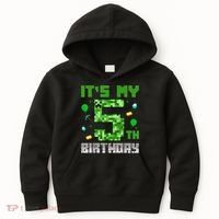 Birthday Boy It'S My 5th Birthday Gamer Pixel Number Kids Hoodie thumb 0