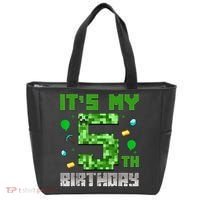 Birthday Boy It'S My 5th Birthday Gamer Pixel Number Tote Bag thumb 0