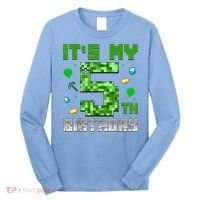 Birthday Boy It'S My 5th Birthday Gamer Pixel Number Long Sleeve Shirt thumb 0