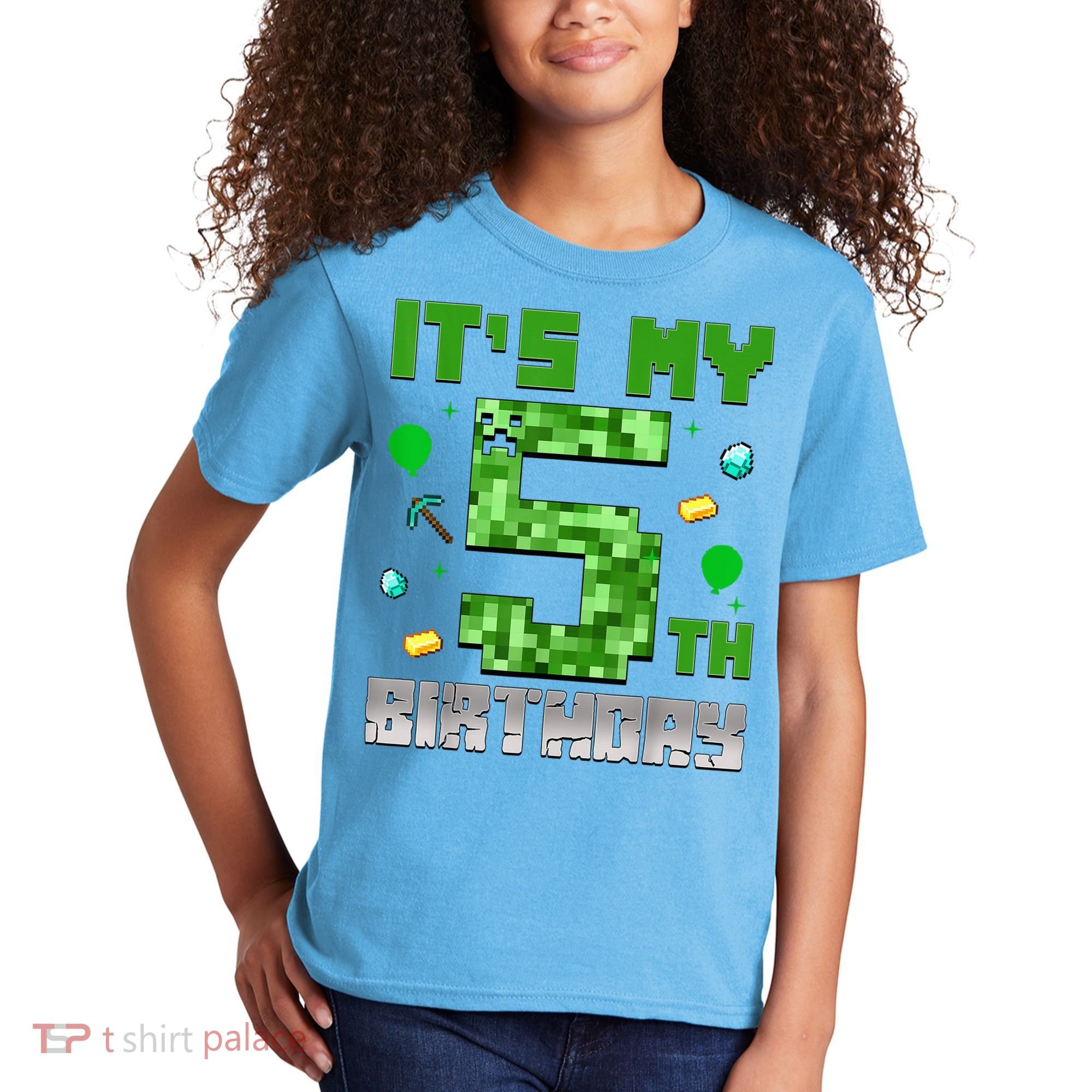 Birthday Boy It'S My 5th Birthday Gamer Pixel Number Kids T-Shirt