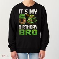 Birthday Boy It'S My 6th Birthday Bro 6 Year Old Gamer Pixel Women's Sweatshirt thumb 0