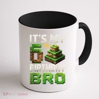Birthday Boy It'S My 6th Birthday Bro 6 Year Old Gamer Pixel Coffee Mug thumb 1