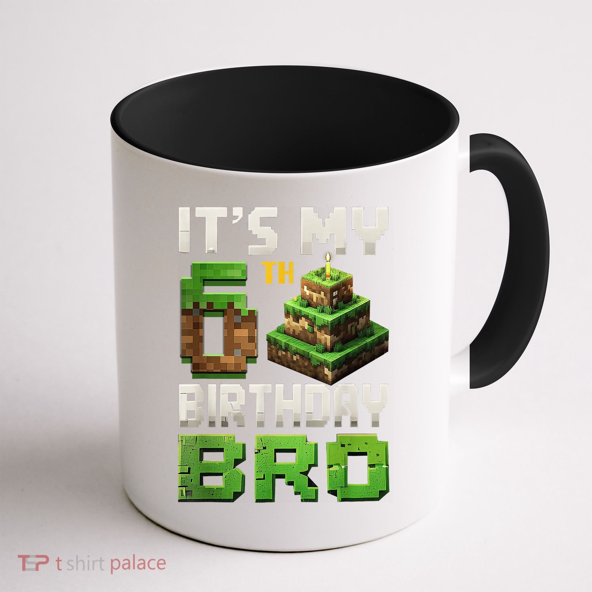 Birthday Boy It'S My 6th Birthday Bro 6 Year Old Gamer Pixel Coffee Mug