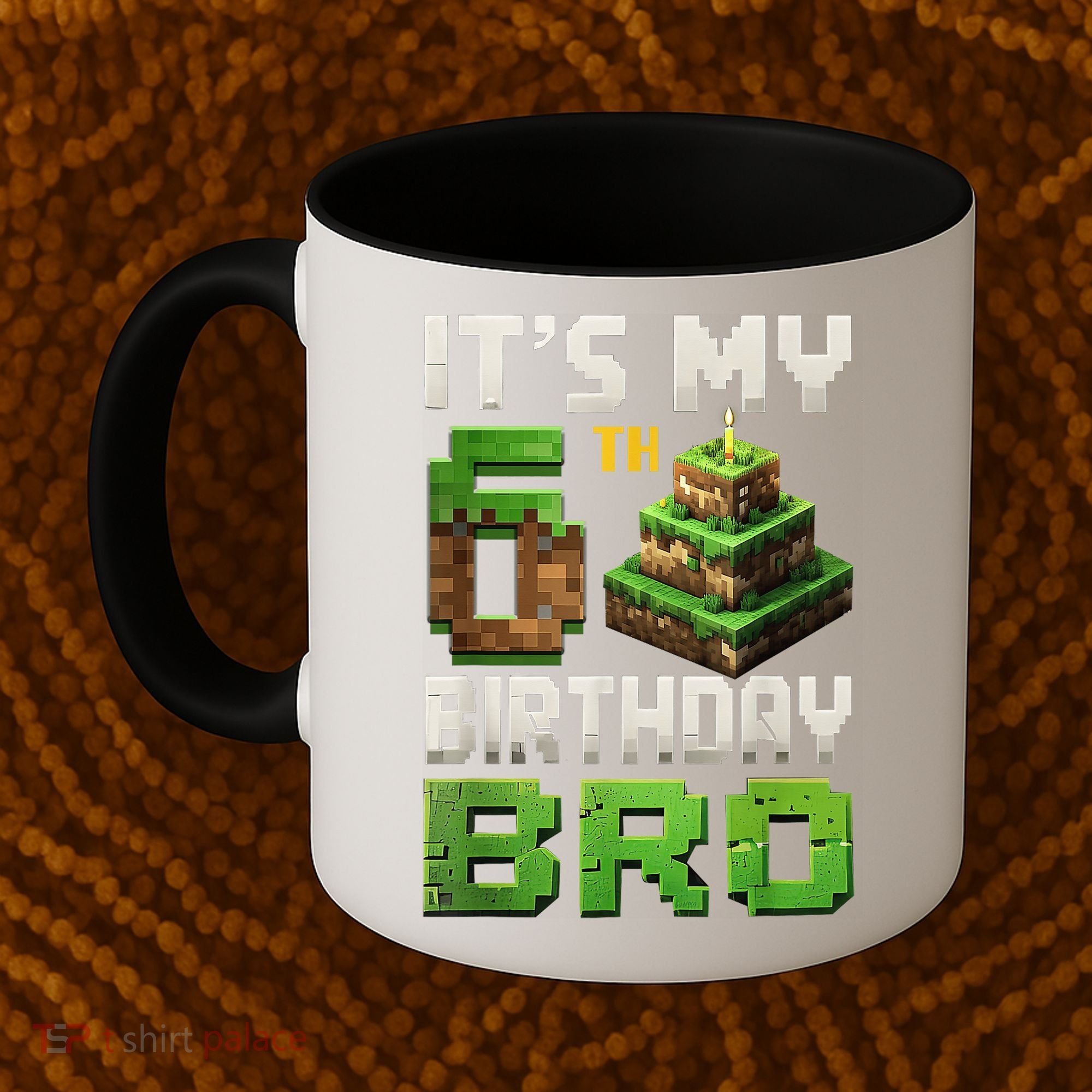 Birthday Boy It'S My 6th Birthday Bro 6 Year Old Gamer Pixel Coffee Mug
