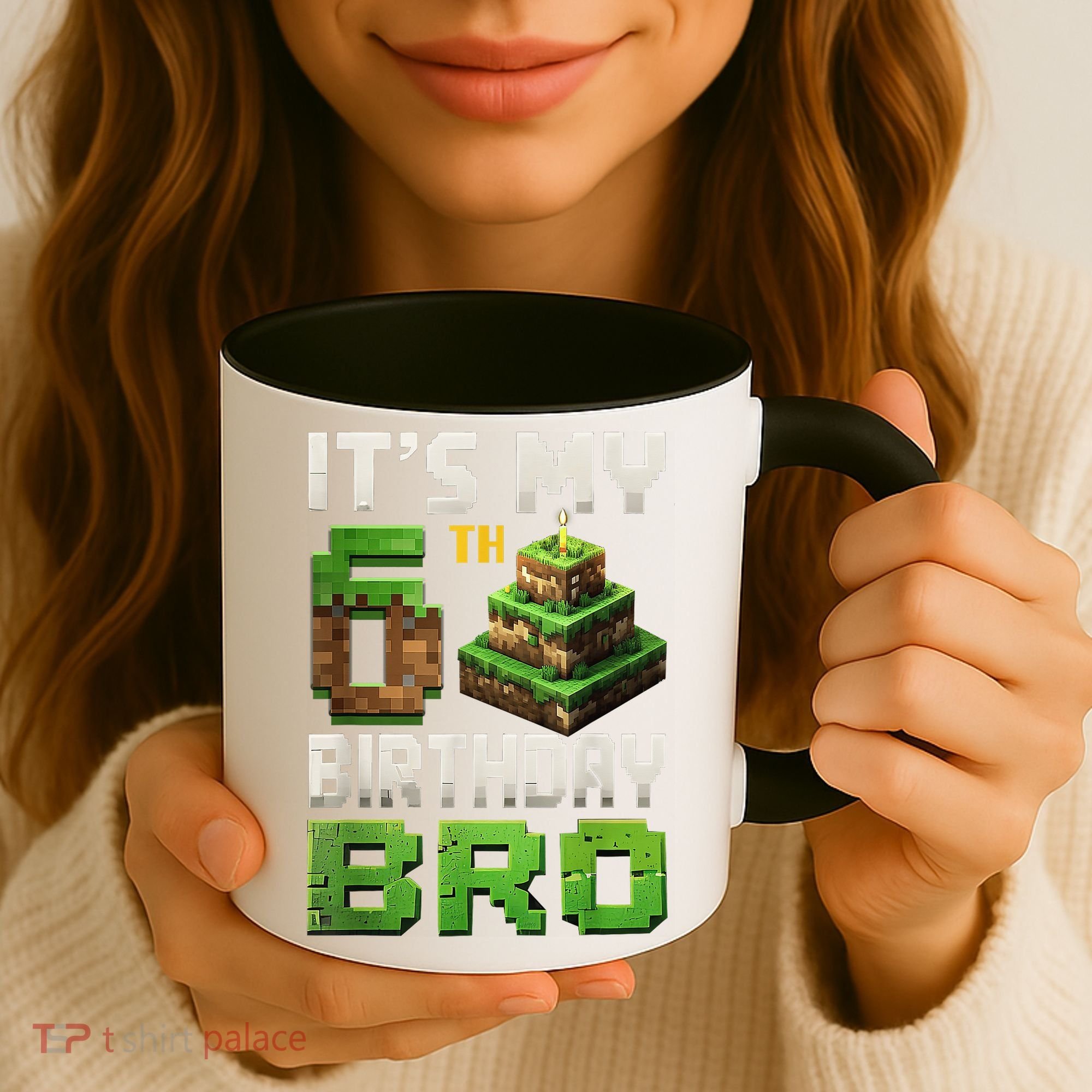 Birthday Boy It'S My 6th Birthday Bro 6 Year Old Gamer Pixel Coffee Mug