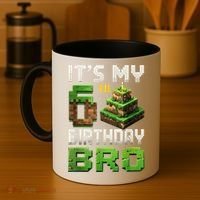Birthday Boy It'S My 6th Birthday Bro 6 Year Old Gamer Pixel Coffee Mug thumb 4