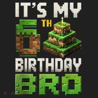 Birthday Boy It'S My 6th Birthday Bro 6 Year Old Gamer Pixel Beanie thumb 2