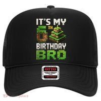 Birthday Boy It'S My 6th Birthday Bro 6 Year Old Gamer Pixel Hat thumb 0