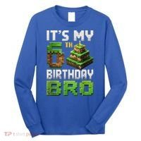 Birthday Boy It'S My 6th Birthday Bro 6 Year Old Gamer Pixel Long Sleeve Shirt thumb 0