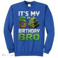 Birthday Boy It'S My 6th Birthday Bro 6 Year Old Gamer Pixel Sweatshirt thumb 0