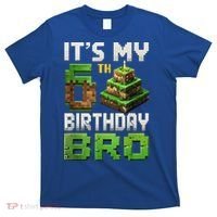 Birthday Boy It'S My 6th Birthday Bro 6 Year Old Gamer Pixel T-Shirt thumb 0