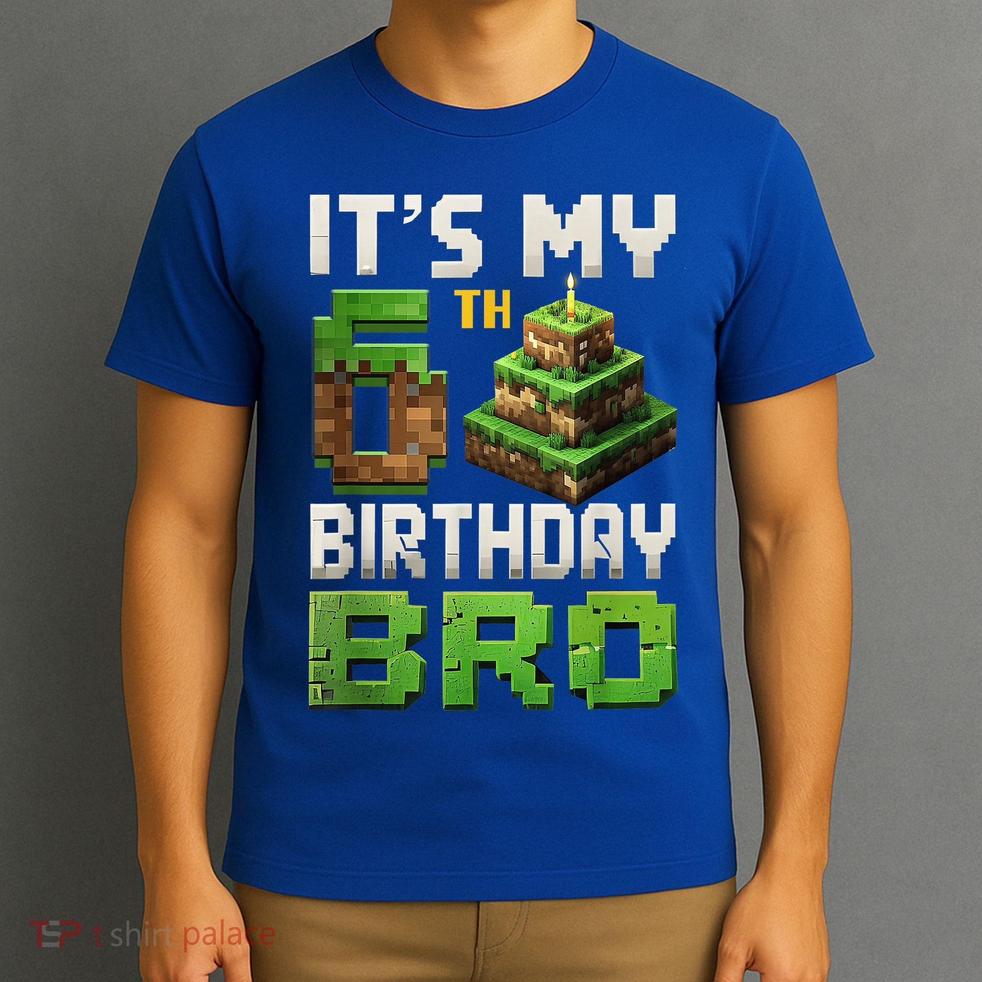 Birthday Boy It'S My 6th Birthday Bro 6 Year Old Gamer Pixel T-Shirt