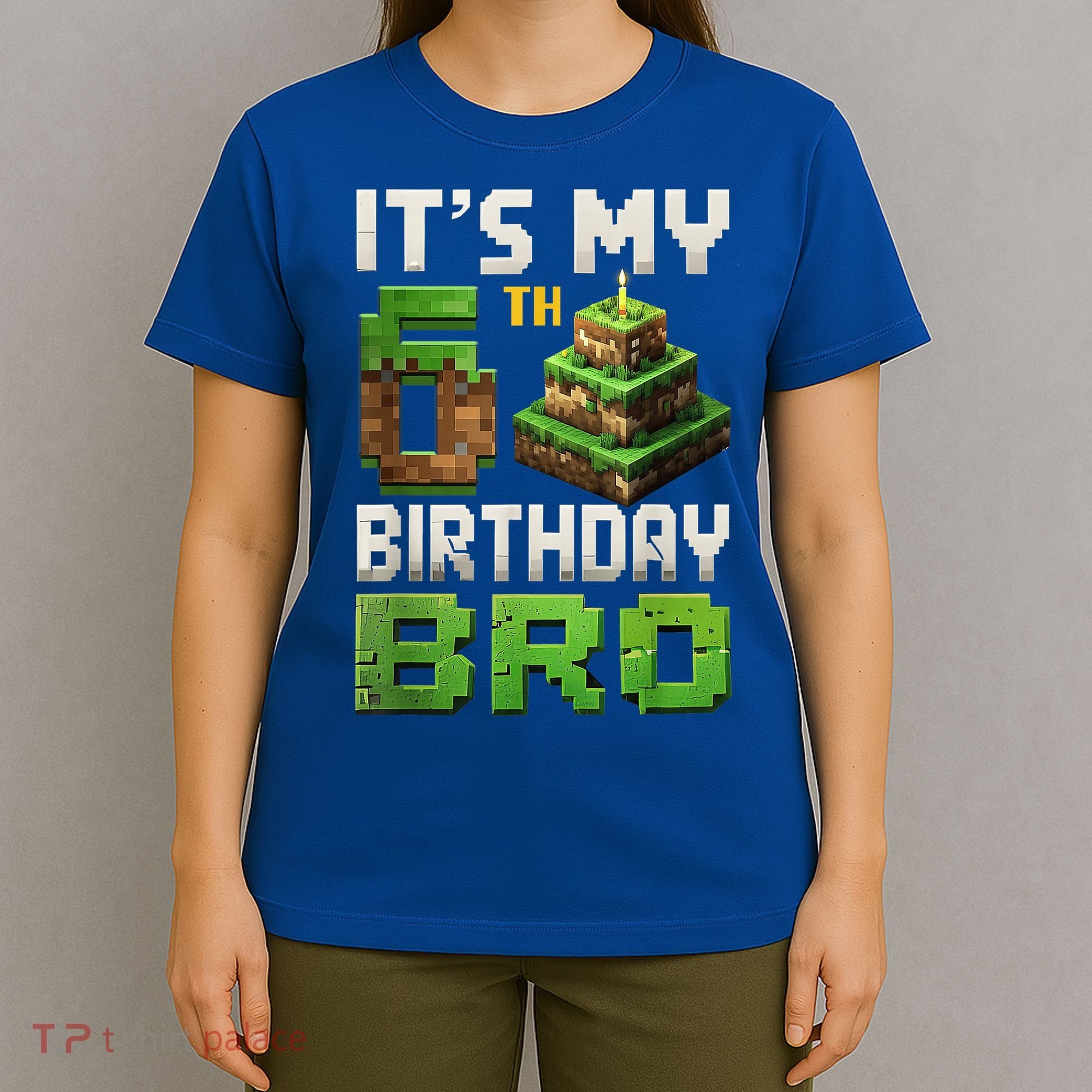 Birthday Boy It'S My 6th Birthday Bro 6 Year Old Gamer Pixel T-Shirt