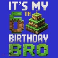 Birthday Boy It'S My 6th Birthday Bro 6 Year Old Gamer Pixel Coaster thumb 2