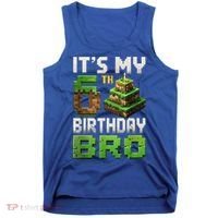 Birthday Boy It'S My 6th Birthday Bro 6 Year Old Gamer Pixel Tank Top thumb 0