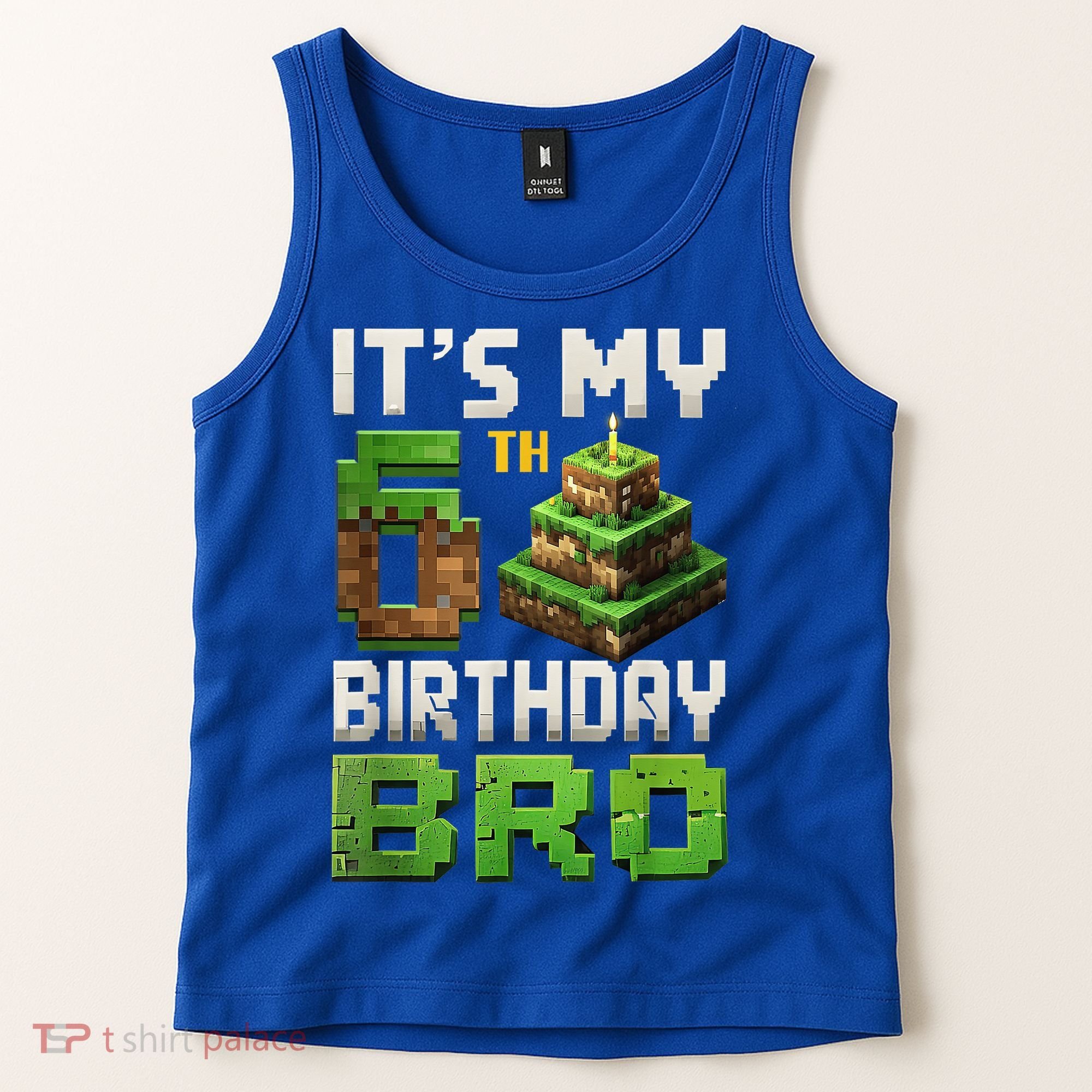 Birthday Boy It'S My 6th Birthday Bro 6 Year Old Gamer Pixel Tank Top