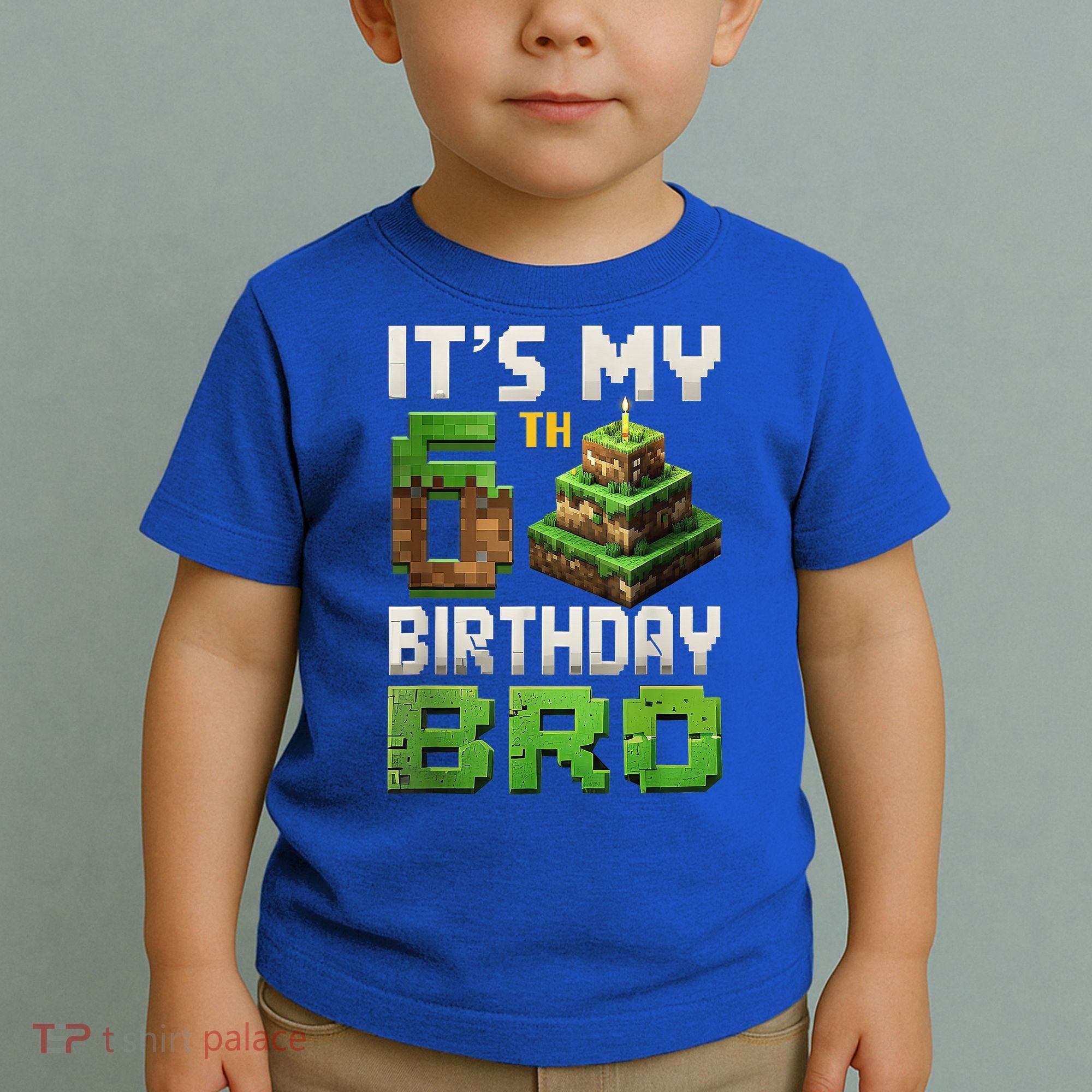 Birthday Boy It'S My 6th Birthday Bro 6 Year Old Gamer Pixel Toddler T-Shirt
