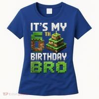 Birthday Boy It'S My 6th Birthday Bro 6 Year Old Gamer Pixel Women's T-Shirt thumb 0