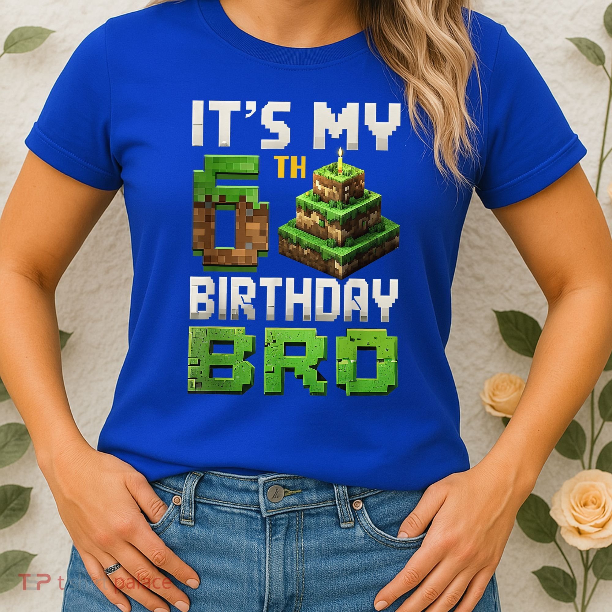 Birthday Boy It'S My 6th Birthday Bro 6 Year Old Gamer Pixel Women's T-Shirt