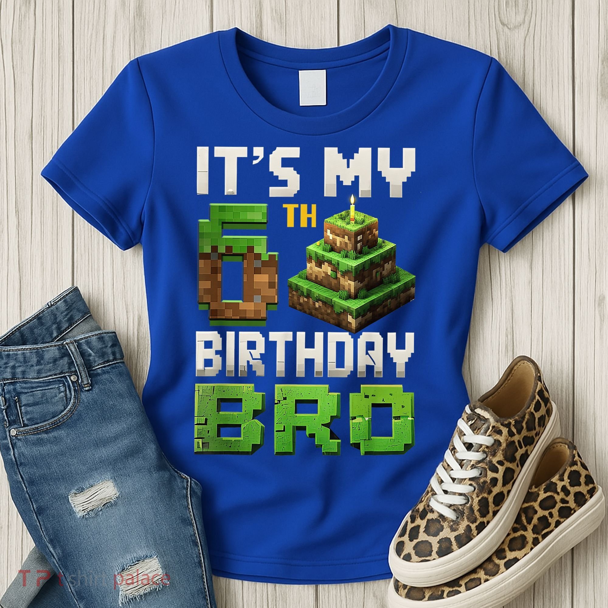 Birthday Boy It'S My 6th Birthday Bro 6 Year Old Gamer Pixel Women's T-Shirt