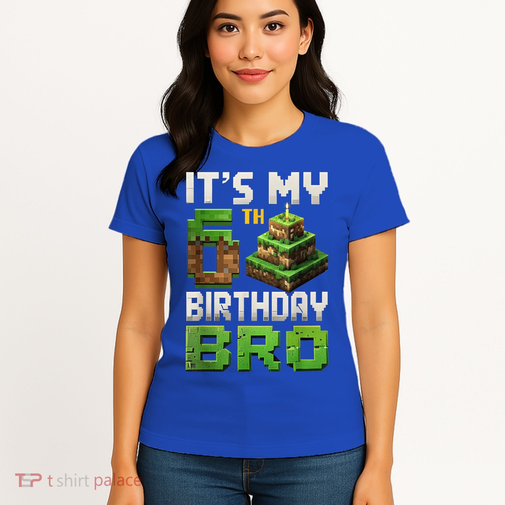 Birthday Boy It'S My 6th Birthday Bro 6 Year Old Gamer Pixel Women's T-Shirt