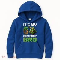 Birthday Boy It'S My 6th Birthday Bro 6 Year Old Gamer Pixel Kids Hoodie thumb 0
