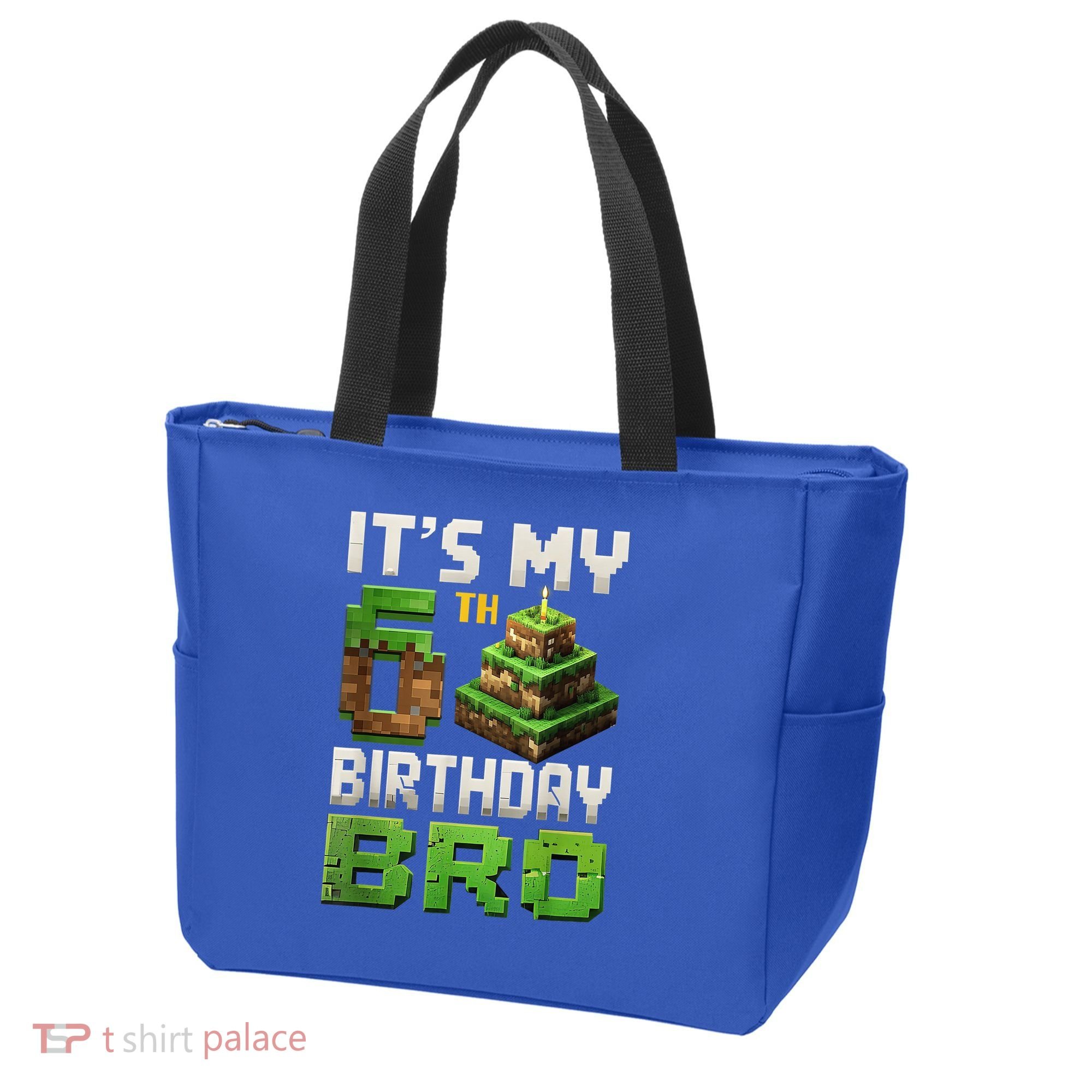 Birthday Boy It'S My 6th Birthday Bro 6 Year Old Gamer Pixel Tote Bag