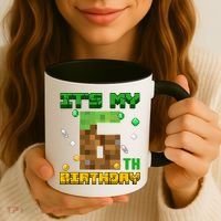 Birthday Boy It'S My 6th Birthday Gamer Pixel Number Coffee Mug thumb 3